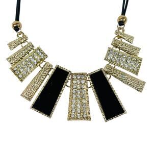 Vintage Exaggerated Geometric Plate Clavicle Chain Necklace Statement Jewelry 9"